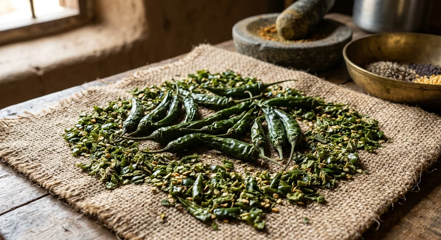 Sun-Dried Green Chili Flakes & Whole (Hari Mirch)